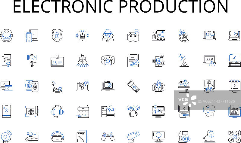 电子产品生产线图标合集图片素材
