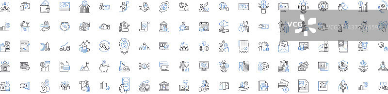 金融行业投资系列线性图标图片素材