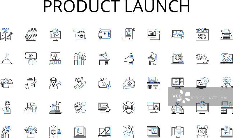 产品发布线性图标合集诊断图片素材