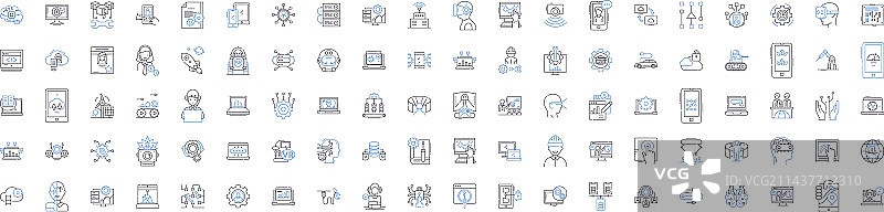 数字工具线性图标集合技术图片素材