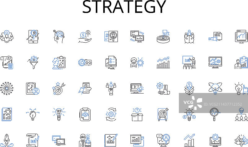 策略线性图标DIY创意合集图片素材