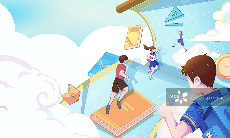 高考创意插画图片素材