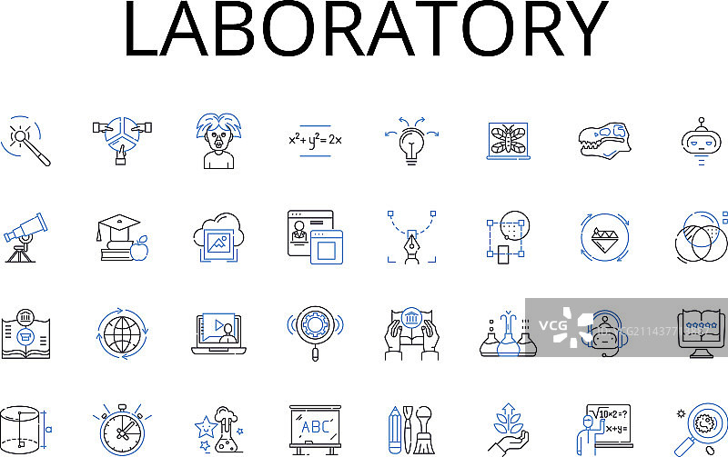 实验室线性图标系列工作室图片素材