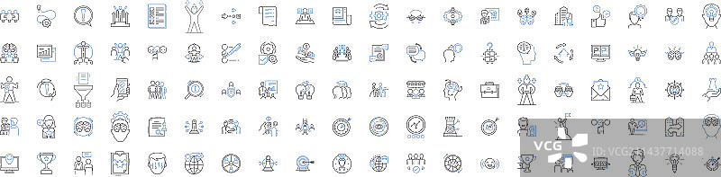 业务扩展线性图标集合增长图片素材