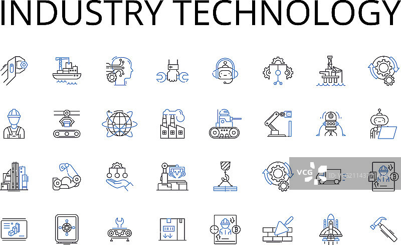 工业技术线性图标合集图片素材