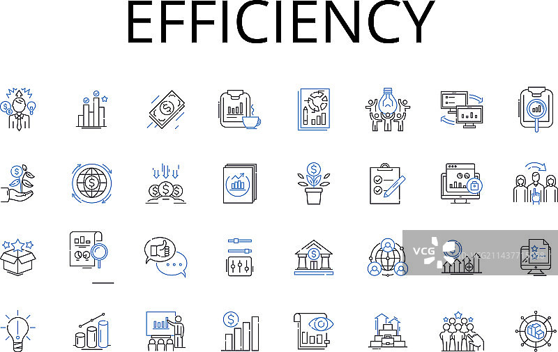 效率线性图标合集图片素材