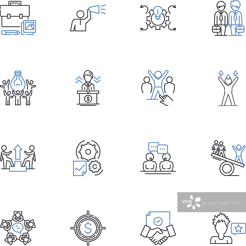 主管人员线性图标合集图片素材