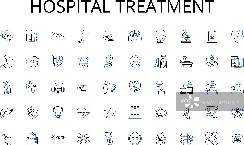 医院治疗线性图标合集图片素材
