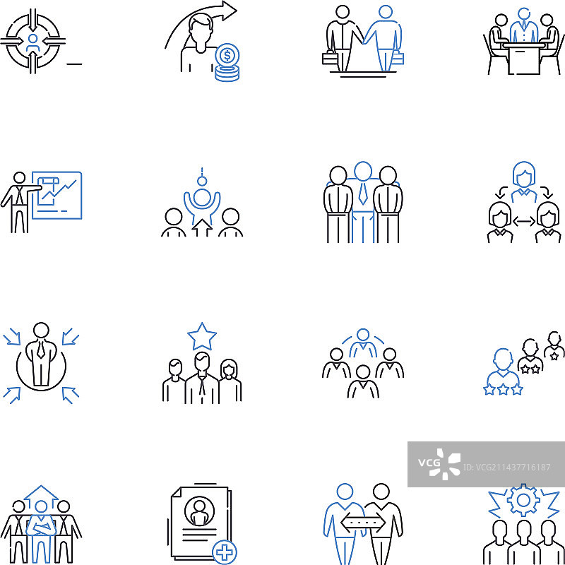 市场管理线性图标合集：分析图片素材