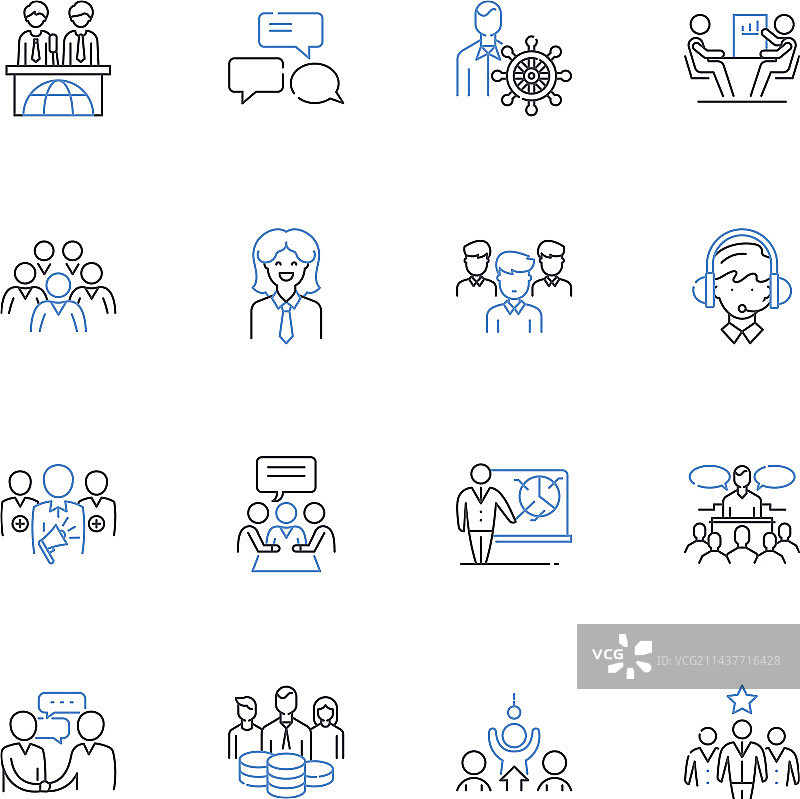 宣传机构线性图标合集图片素材