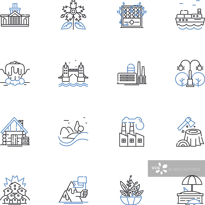 文学写作线性图标合集图片素材