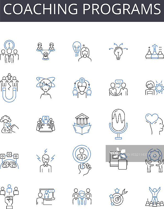 指导项目线性图标合集图片素材