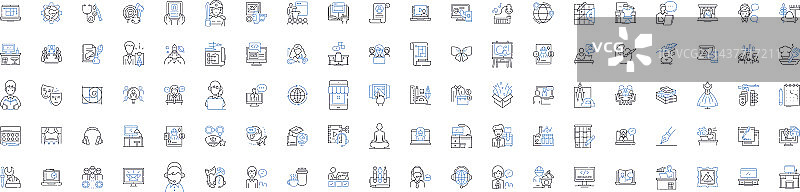 独立线条图标合集图片素材