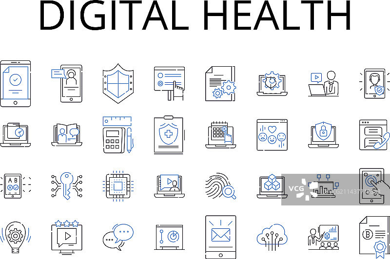 电子商务数字健康系列图标图片素材