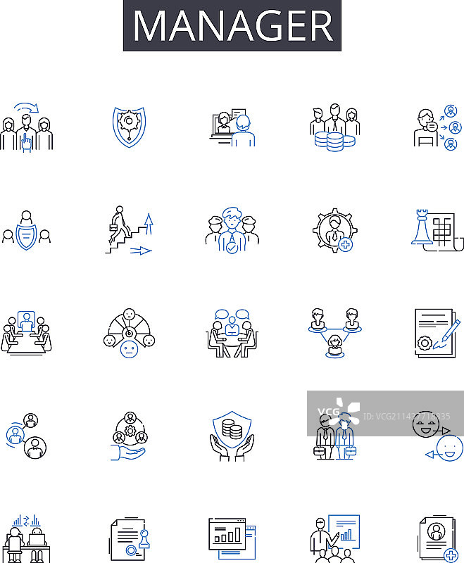 经理线条图标集合图片素材