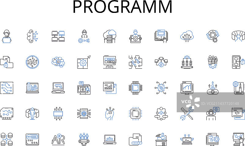 程序线性图标集合策略图片素材