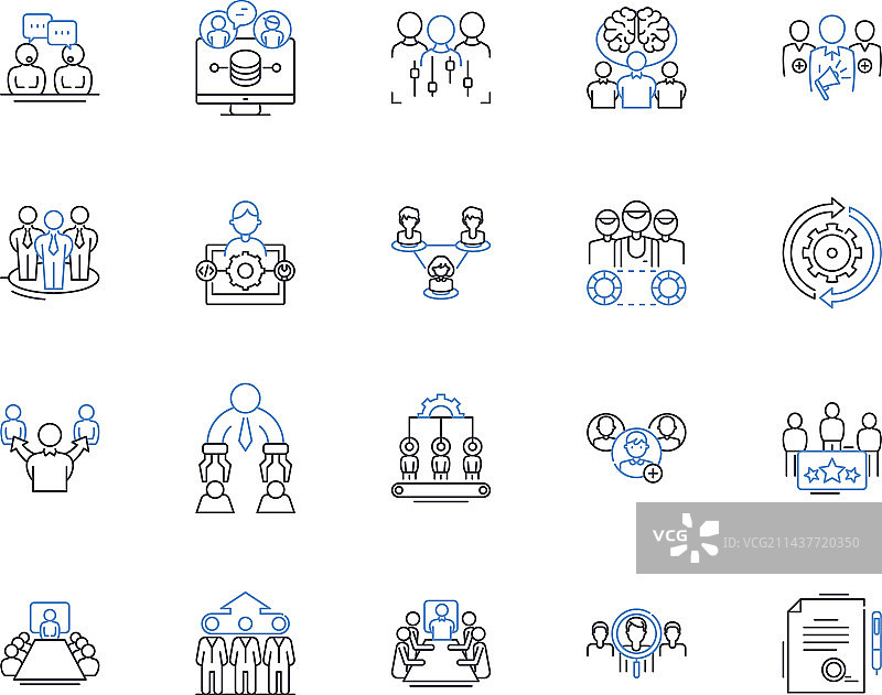 企业家大会线性图标合集图片素材