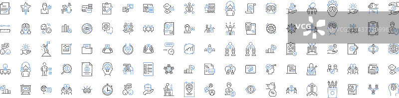 风险控制线性图标合集图片素材