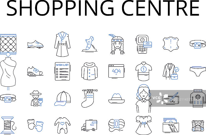 购物中心零售系列线性图标图片素材