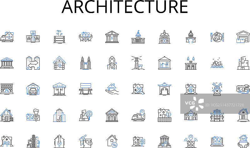 艺术建筑线条图标合集图片素材