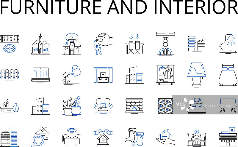 家具和室内线条图标合集：沙发图片素材