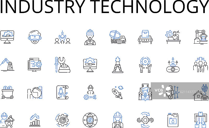 工业技术线性图标合集图片素材