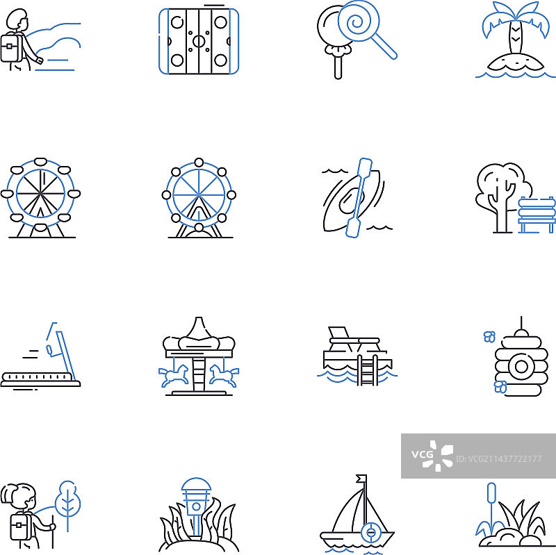 户外季节和游戏线性图标图片素材