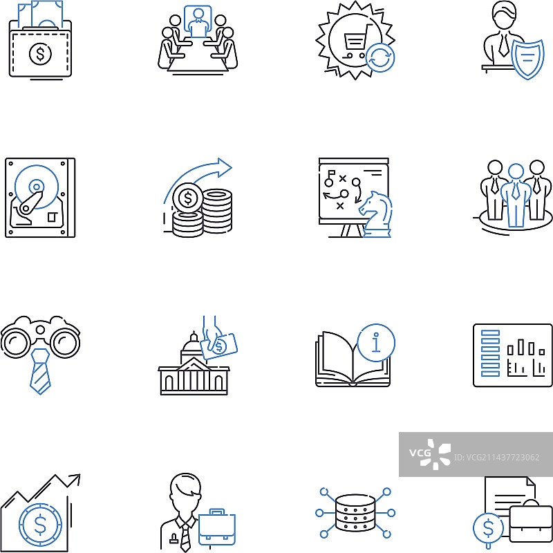 上升下降线条图标合集图片素材