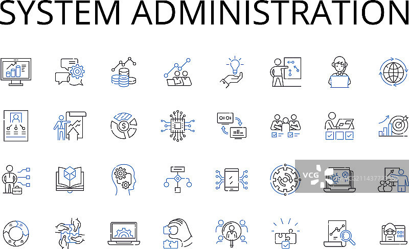 系统管理线性图标合集图片素材