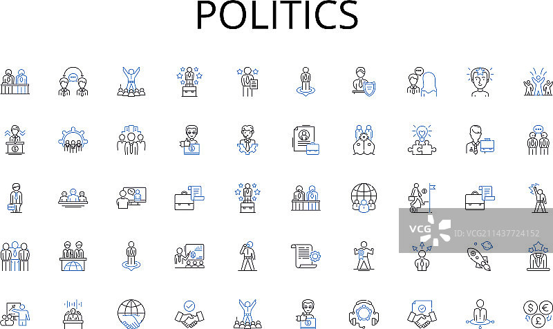 政治线性图标合集图片素材