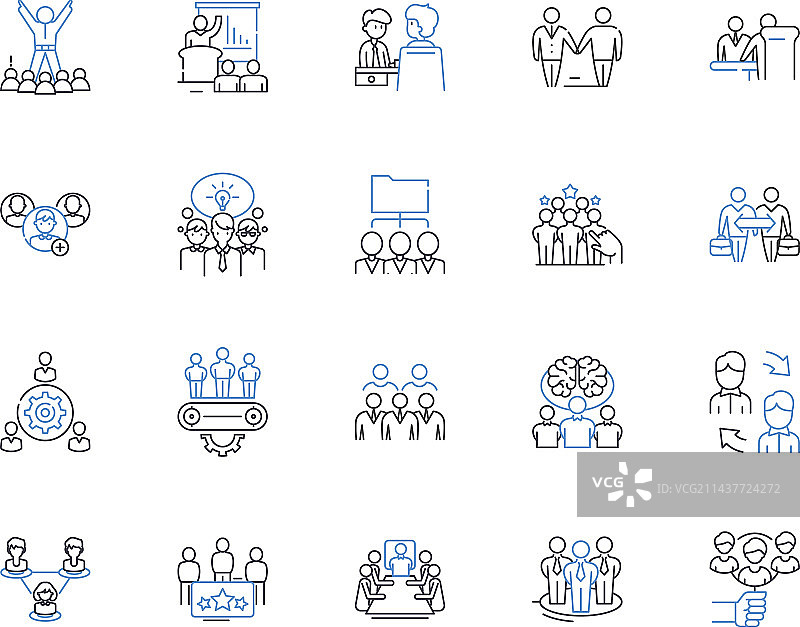 人际关系构建线性图标合集图片素材