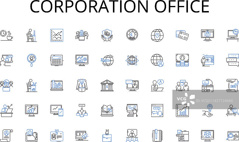 公司办公室线性图标合集图片素材
