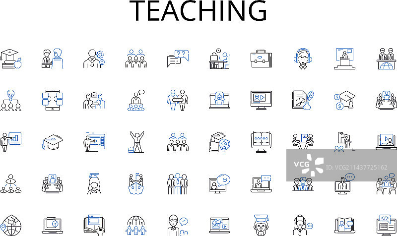教学线性图标集创新图片素材