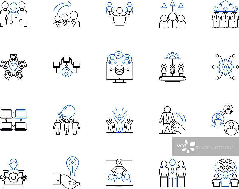 项目建议书线性图标合集图片素材