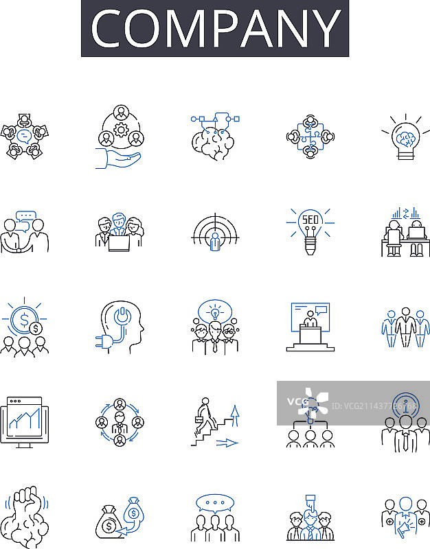 公司线性图标系列：激动人心的水上元素图片素材