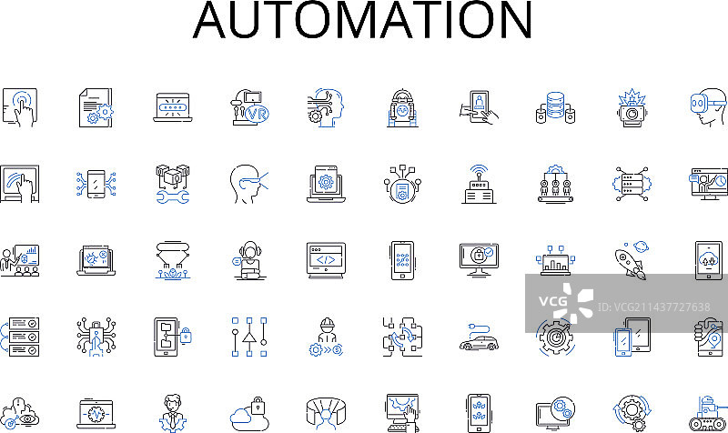 自动化线性图标创新合集图片素材