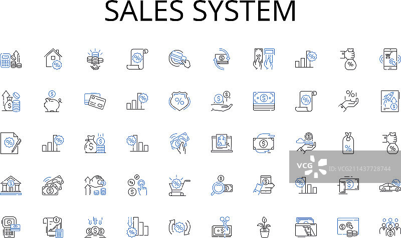销售系统线性图标扩展图片素材
