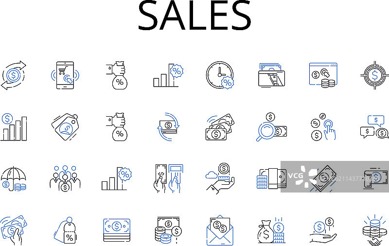 销售营销商务线性图标合集图片素材