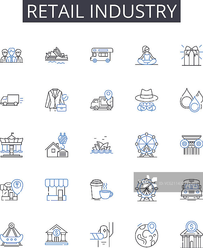 零售行业线性图标广告合集图片素材
