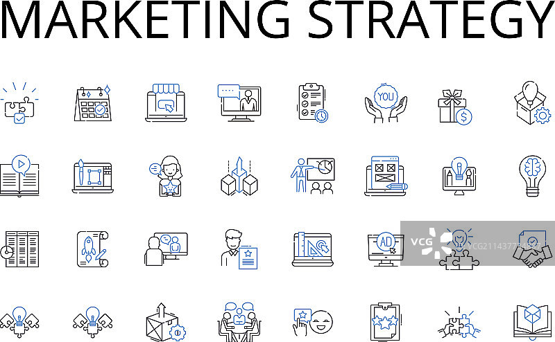 营销策略线性图标合集品牌图片素材