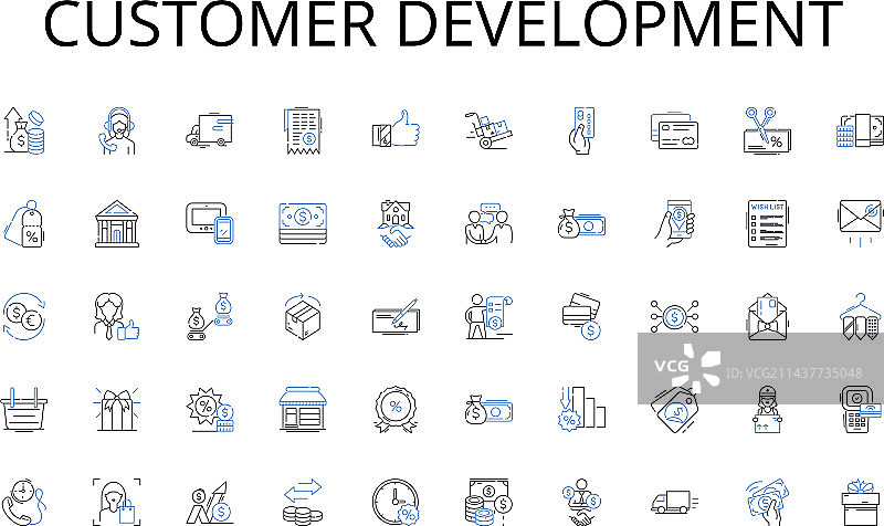 客户发展线性图标合集图片素材