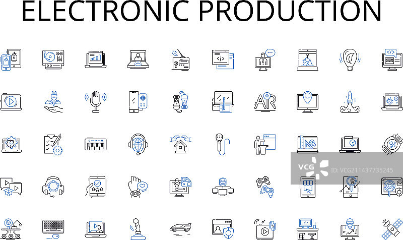 电子产品生产线图标合集图片素材