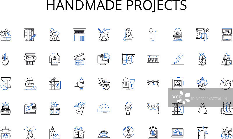 手工项目线性图标系列：节俭图片素材