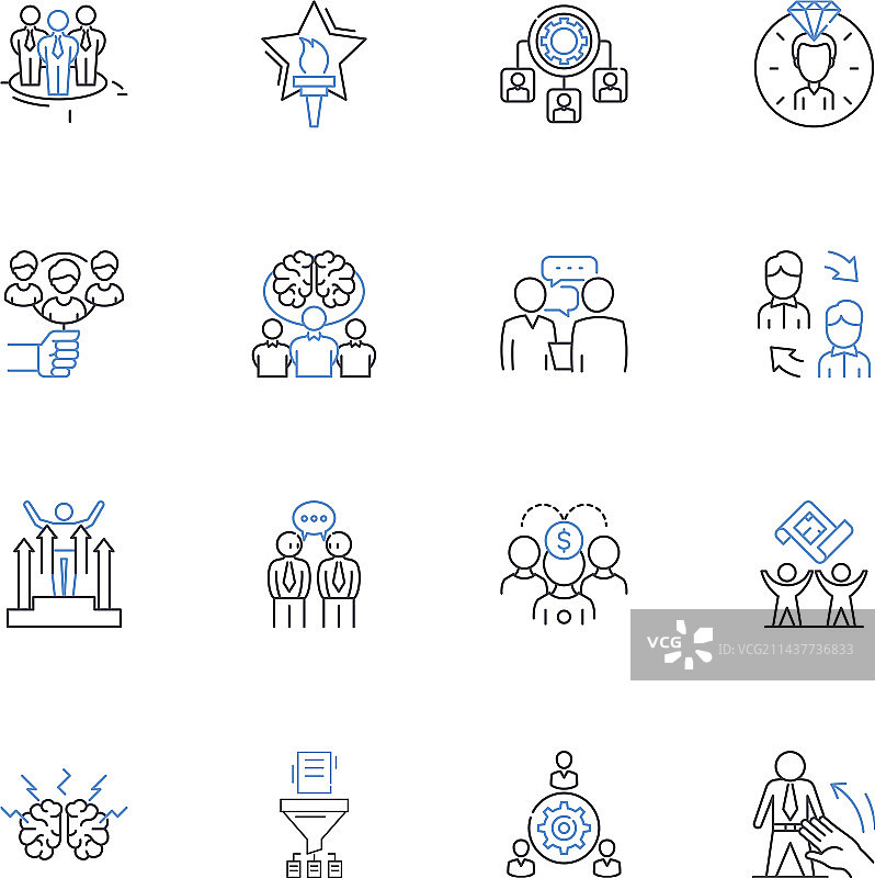 助手线性图标合集图片素材