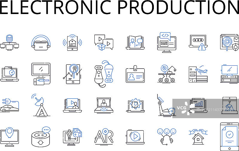 电子产品生产线图标合集图片素材