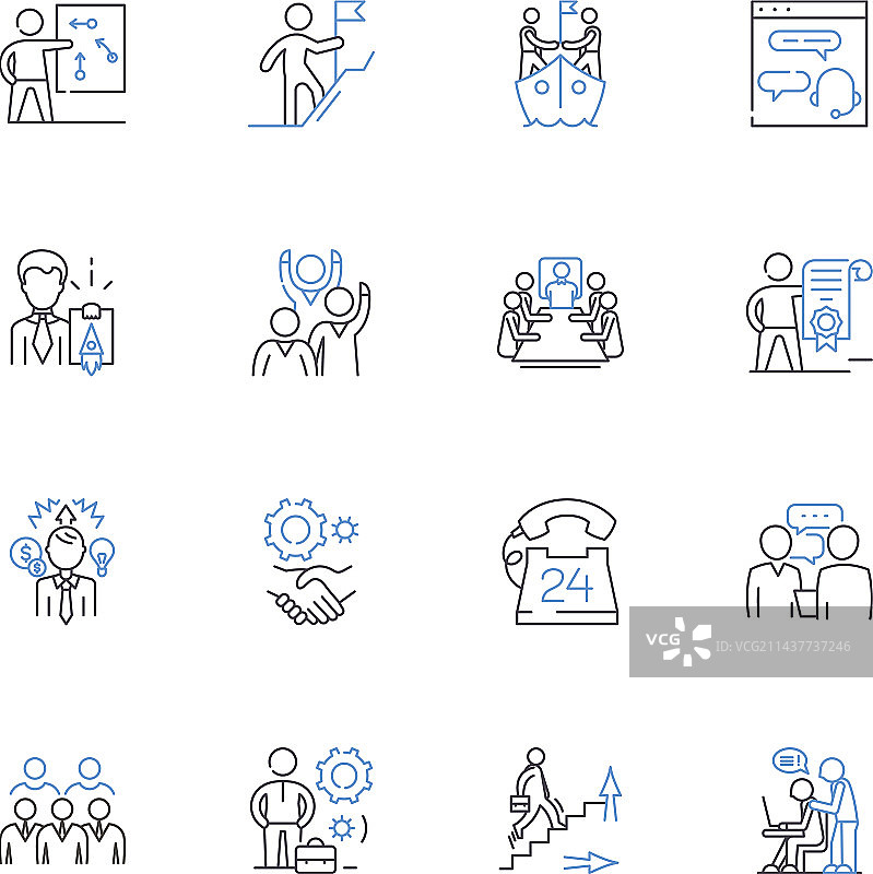 心理成长线性图标集图片素材