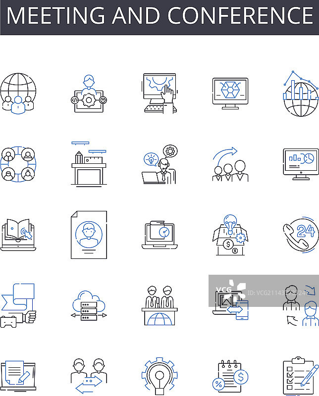 会议线性图标合集图片素材