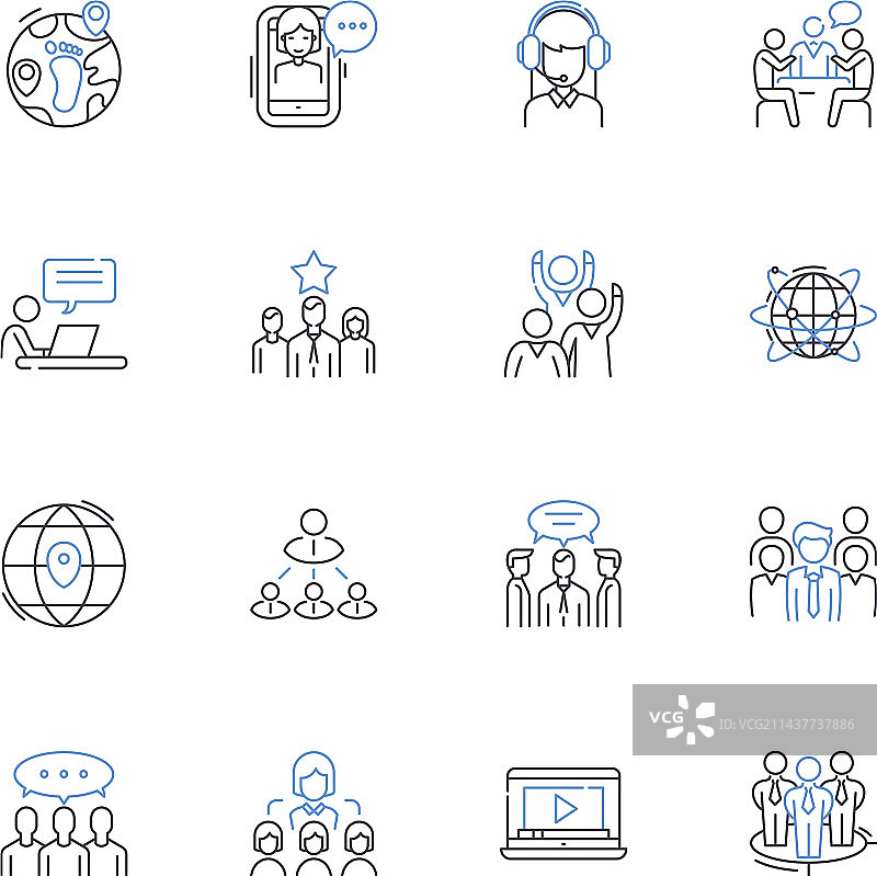 活动策划组织者线性图标集图片素材