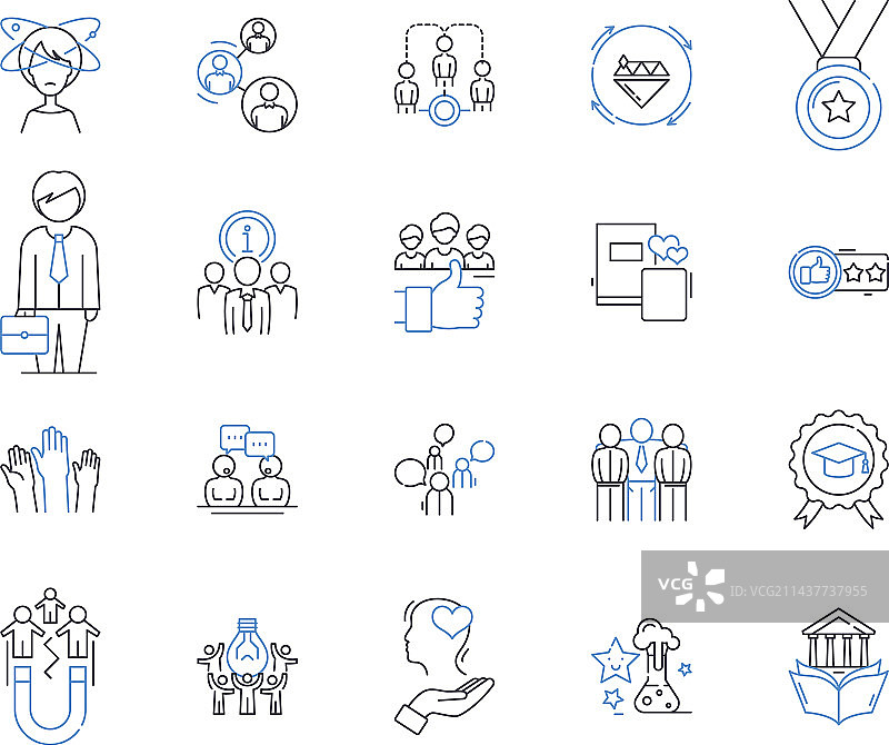 公司组织结构线性图标系列图片素材