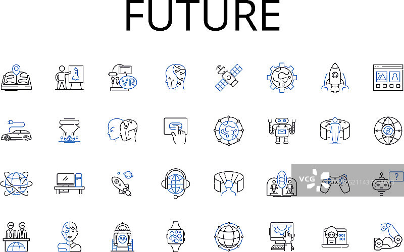 未来线条图标集合，命运与明天图片素材